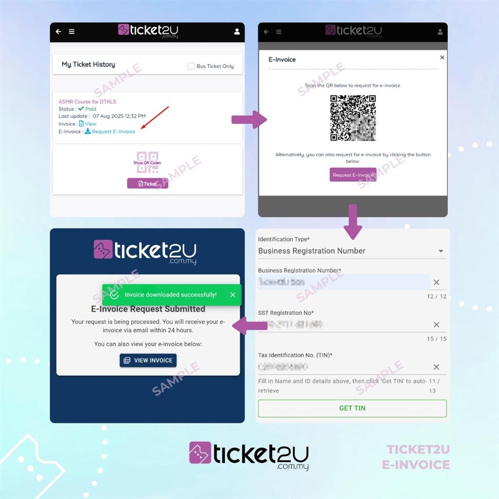 Ticket2U E-Invoice For Ticket Buyer